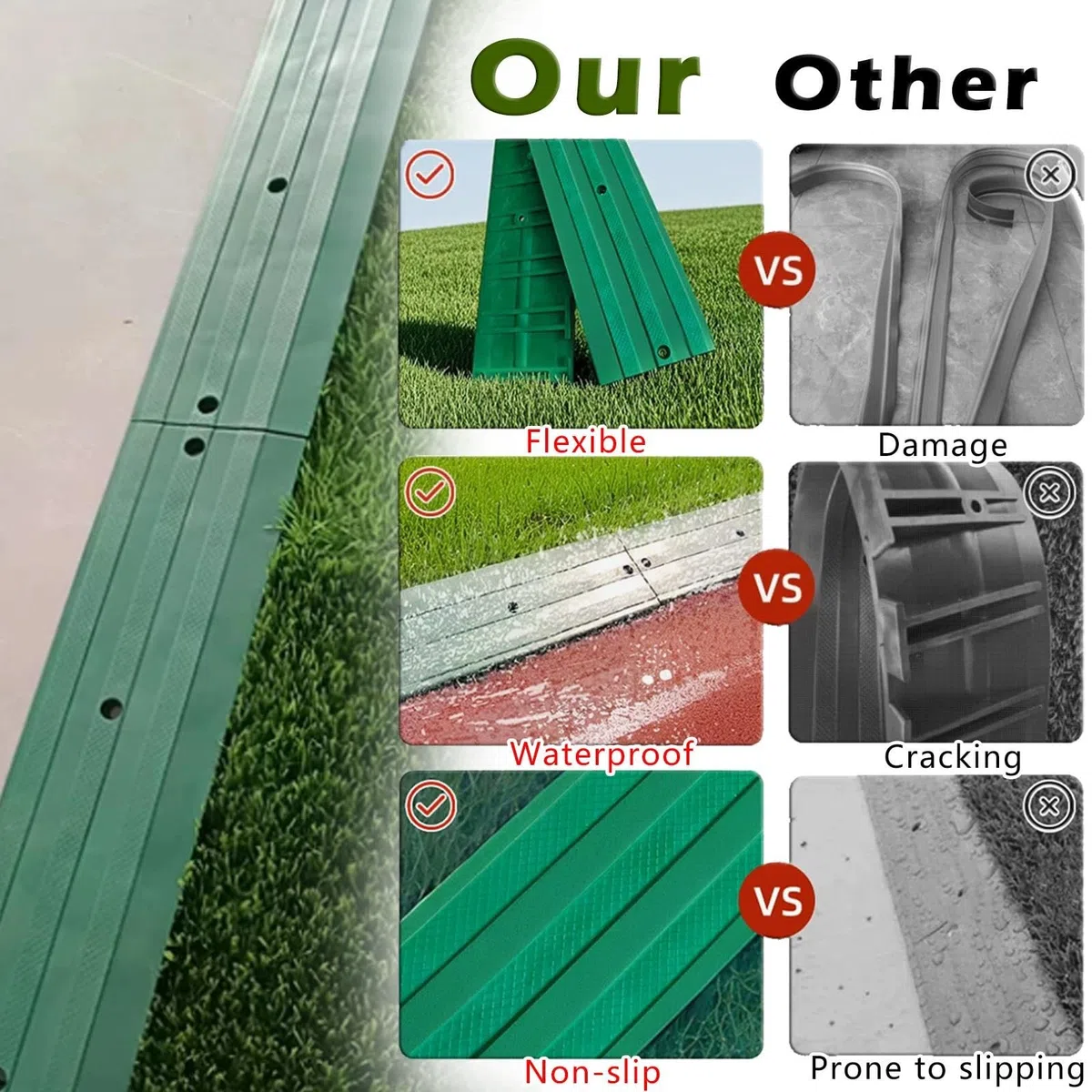Bordure De Jardin Multifonctionnelle avec Boulons D'expansion