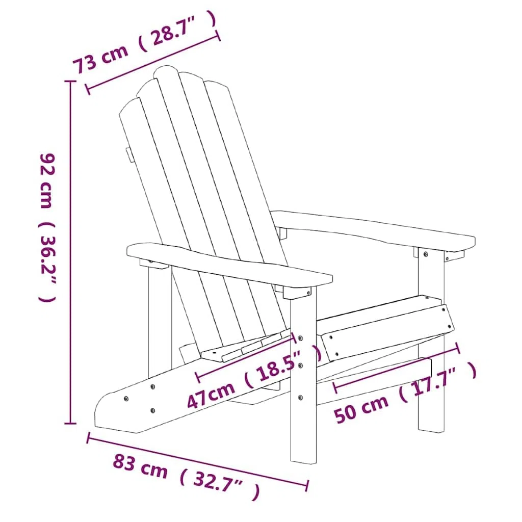 Adirondack Chaise de jardin en polyéthylène haute densité