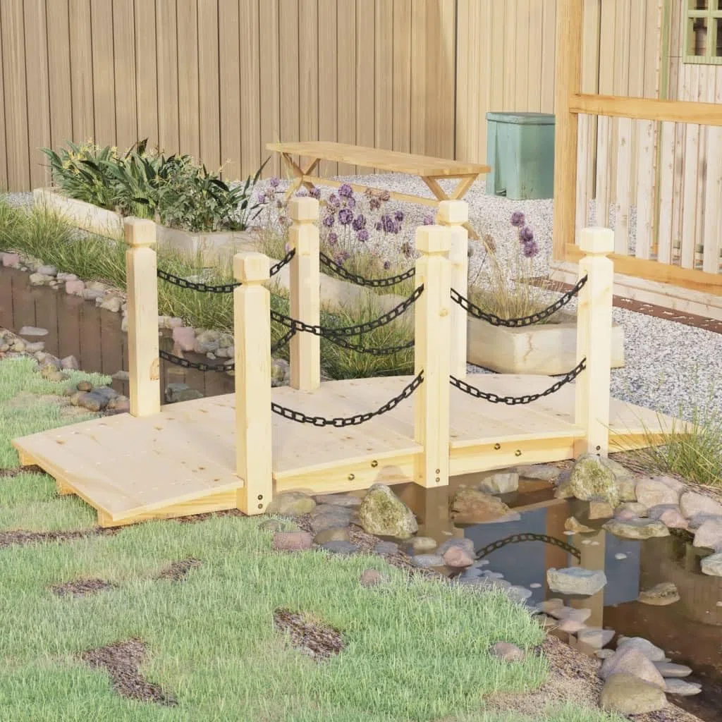 Générique Pont de Jardin avec Garde-Corps en chaîne Bois Massif épicéa,Vie en extérieur,Structures extérieures,Ponts de Jardin,363357