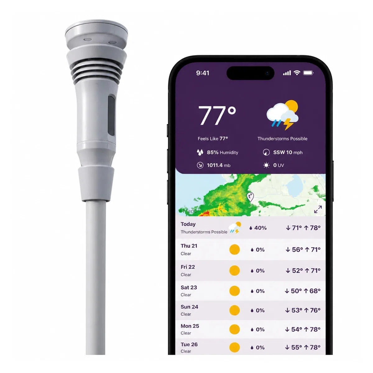 Pluviomètre extérieur, Station Météo avec Anémomètre Et Pluviomètre