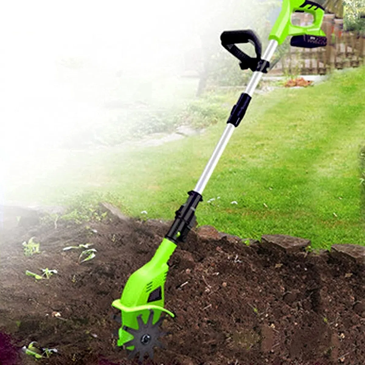 Motoculteur et rotavateur électrique, motoculteur/cultivateur électrique sans Fil, Profondeur de labourage de 25 cm, motoculteurs scarificateurs Portables