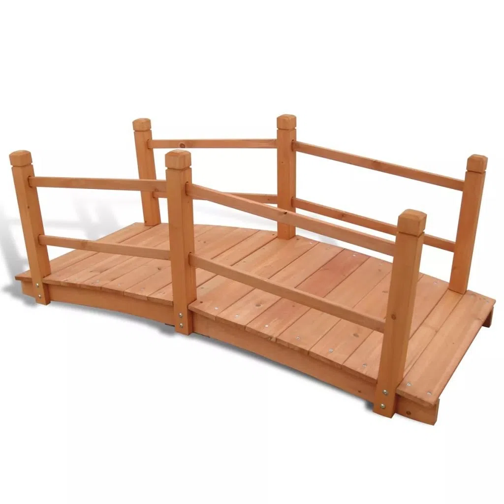 Pont de Jardin Pont d'étang Décoration Extérieure en Bois Massif 140 x 60 x 56 cm