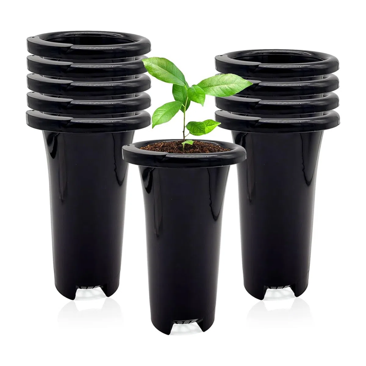30 Pièces Pots de Pépinière de Plantes Profondes en Plastique, Pots D' Hauts et Stables Épais, Pots de Conteneurs de Plantes de Semis Hauts Réutilisables, Profonds