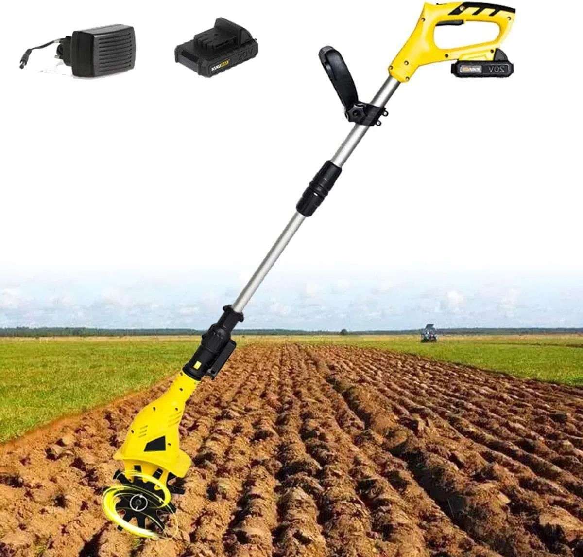 Motoculteur sans Fil, motoculteur de Jardin 20 V, motoculteur électrique réglable