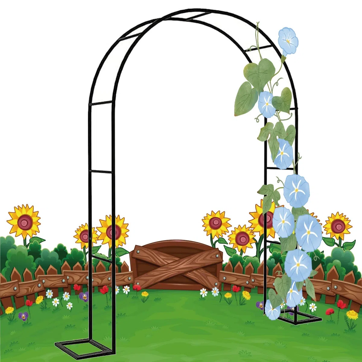 Arche de jardin en treillis résistant aux intempéries pour entrée de jardin Support décoratif robuste pour roses 1,2 m de large Décoration extérieure