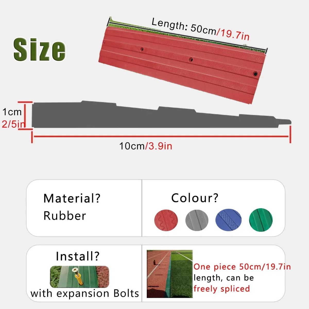 Bordure De Jardin Multifonctionnelle avec Boulons D'expansion