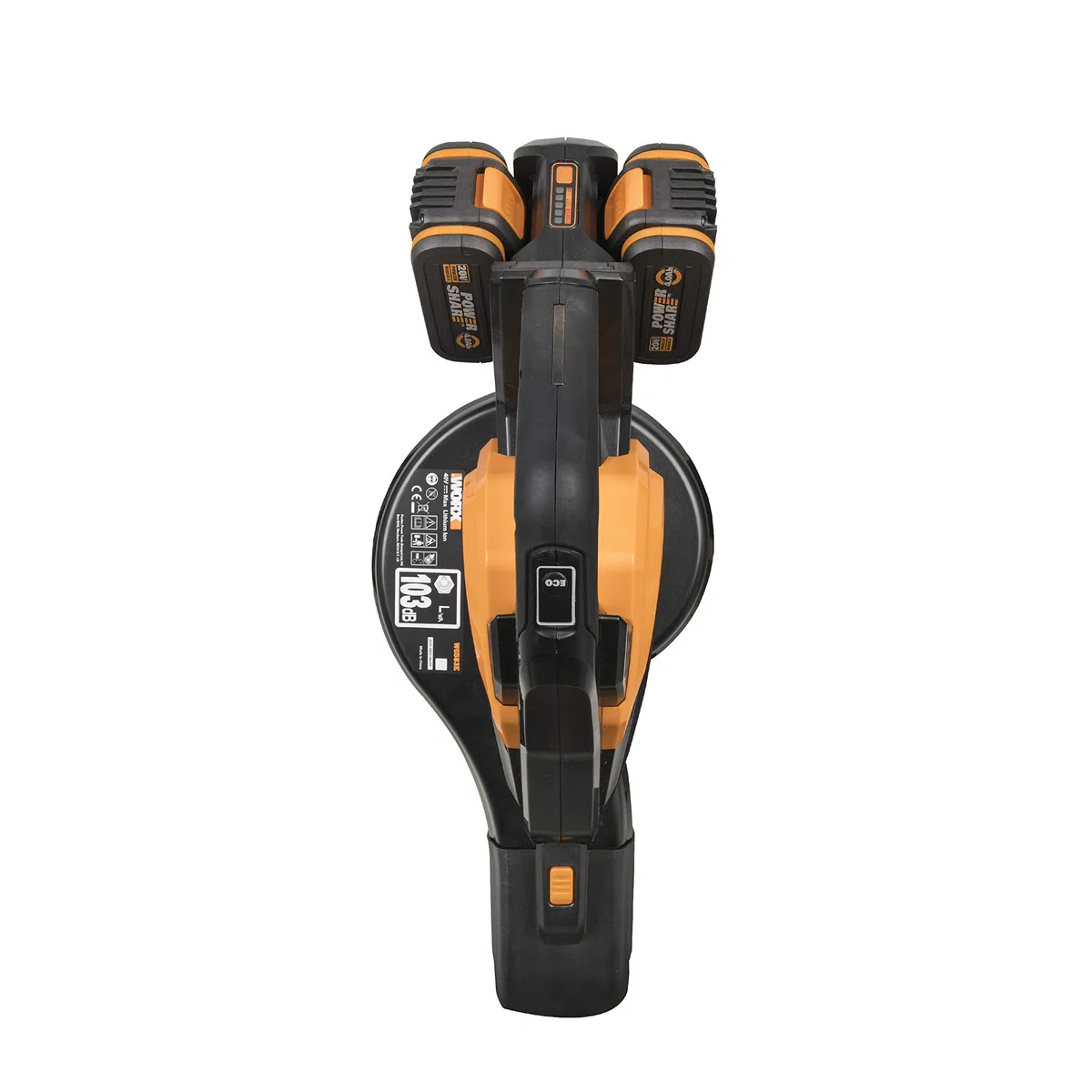 Worx WG583E Souffleur de Feuilles sans balais à Double Batterie 36 V (40 V Max) Noir